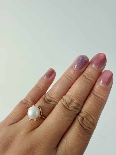 Edison Pearl Zirconia Ring